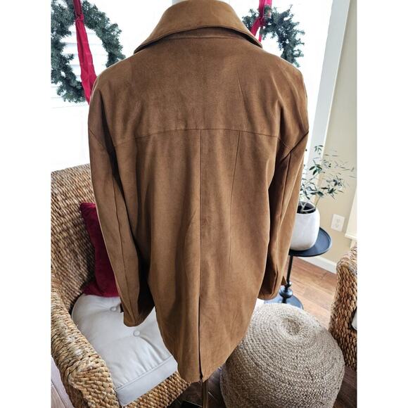 Tularosa X Revolve Zion Camel Faux Suede Shirt Jacket Women's Size S EUC - Picture 4 of 10